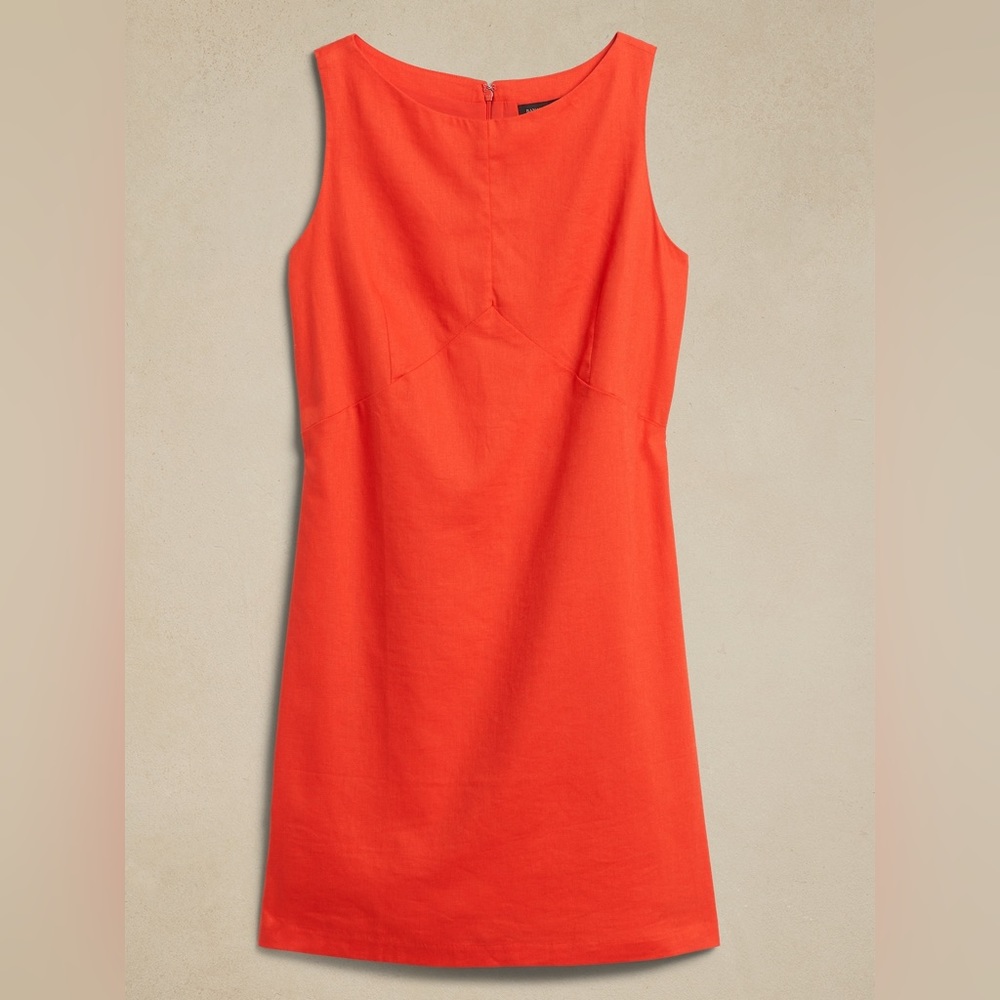 NWT Banana Republic Linen-Cotton A-Line Mini Dress Size 10 Trailblazing Color